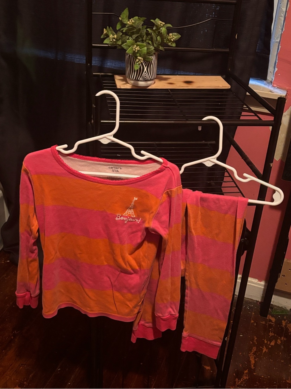 Carter's Pink and Orange Striped Bonjour Pajama Set